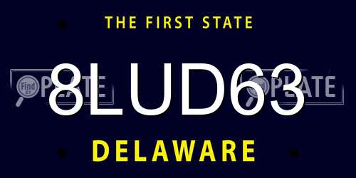 8LUD63 Delaware License Plate