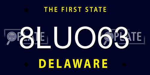 8LUO63 Delaware License Plate