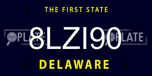 8LZI90 Delaware License Plate