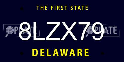 8LZX79 Delaware License Plate