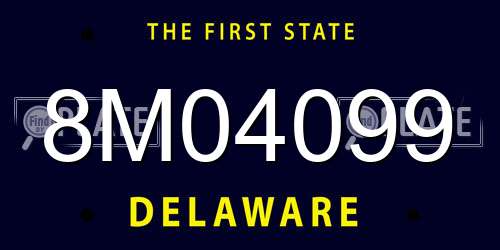 8M04099 Delaware License Plate