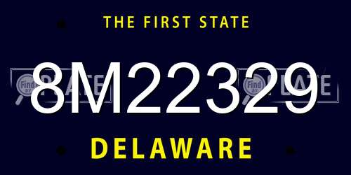 8M22329 Delaware License Plate
