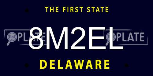 8M2EL Delaware License Plate