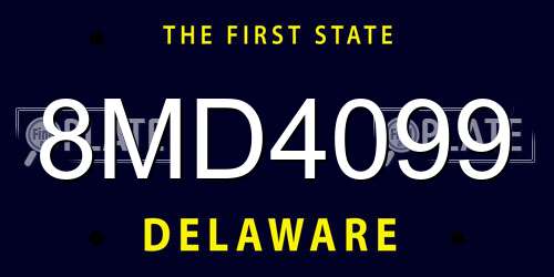 8MD4099 Delaware License Plate