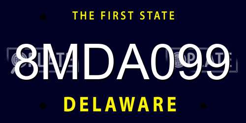 8MDA099 Delaware License Plate