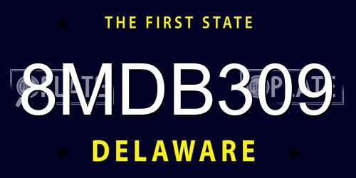 8MDB309 Delaware License Plate