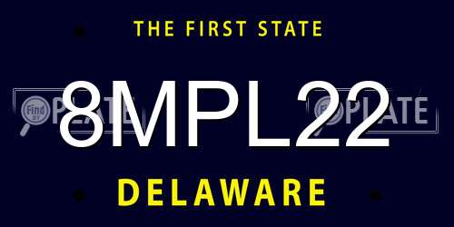 8MPL22 Delaware License Plate
