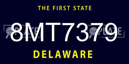 8MT7379 Delaware License Plate