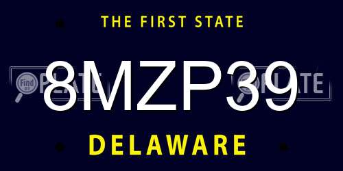 8MZP39 Delaware License Plate