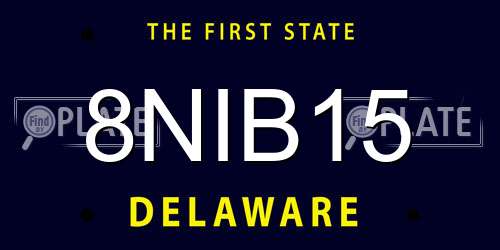 8NIB15 Delaware License Plate