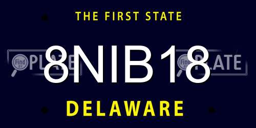 8NIB18 Delaware License Plate