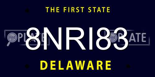 8NRI83 Delaware License Plate