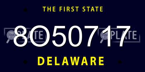 8O50717 Delaware License Plate