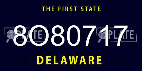 8O80717 Delaware License Plate