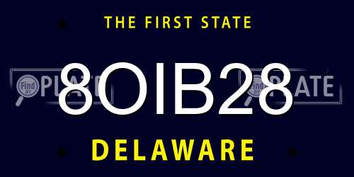 8OIB28 Delaware License Plate