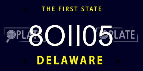 8OII05 Delaware License Plate