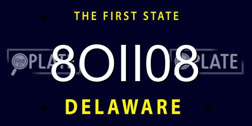8OII08 Delaware License Plate