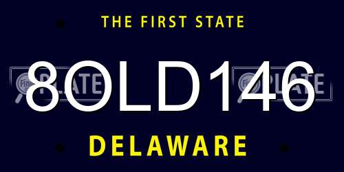 8OLD146 Delaware License Plate