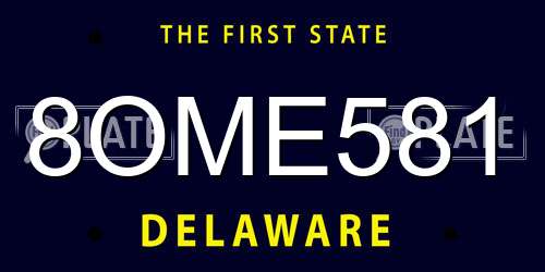 8OME581 Delaware License Plate