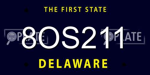 8OS211 Delaware License Plate