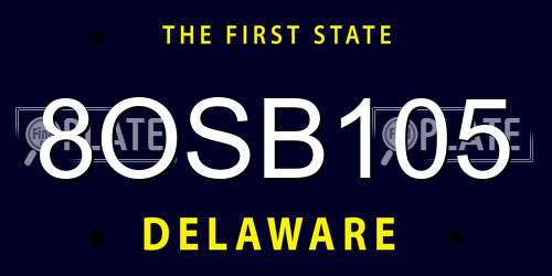 8OSB105 Delaware License Plate