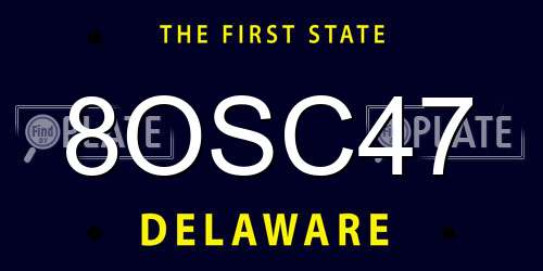 8OSC47 Delaware License Plate