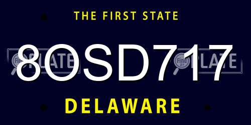 8OSD717 Delaware License Plate