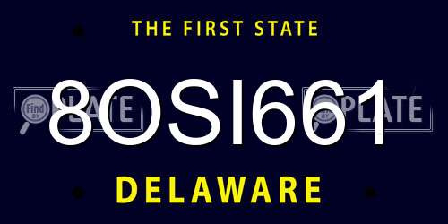 8OSI661 Delaware License Plate