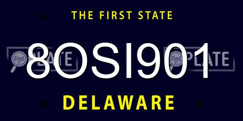 8OSI901 Delaware License Plate