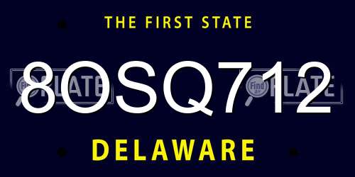 8OSQ712 Delaware License Plate