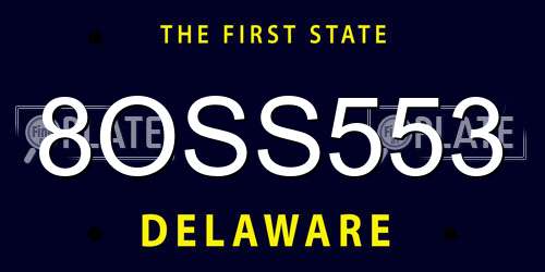 8OSS553 Delaware License Plate
