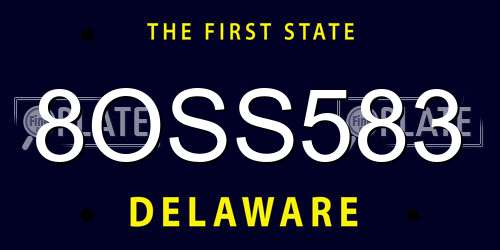 8OSS583 Delaware License Plate