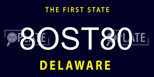 8OST80 Delaware License Plate