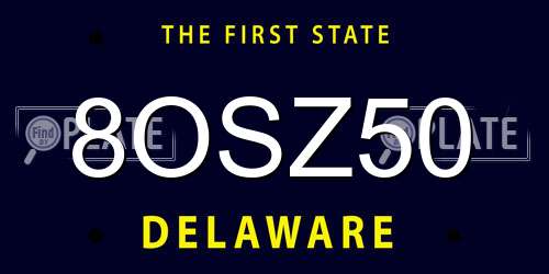 8OSZ50 Delaware License Plate