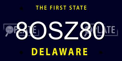 8OSZ80 Delaware License Plate