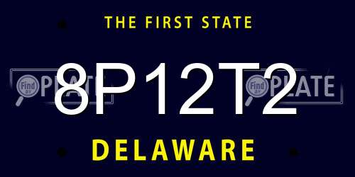 8P12T2 Delaware License Plate