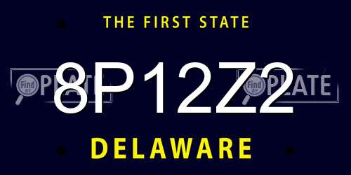 8P12Z2 Delaware License Plate