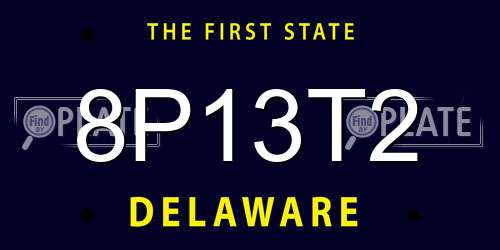 8P13T2 Delaware License Plate