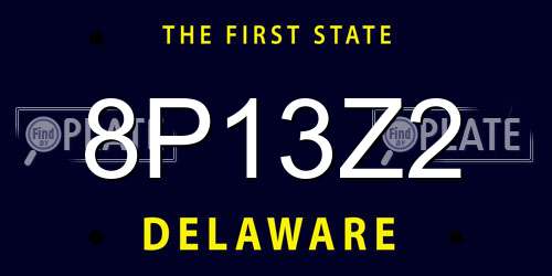8P13Z2 Delaware License Plate