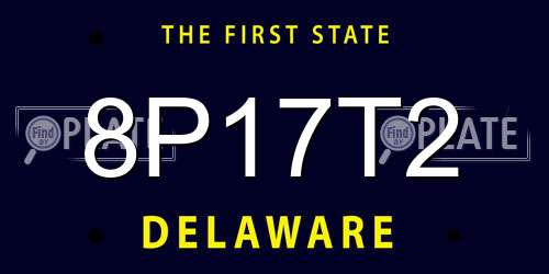 8P17T2 Delaware License Plate