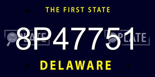 8P47751 Delaware License Plate