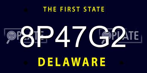 8P47G2 Delaware License Plate