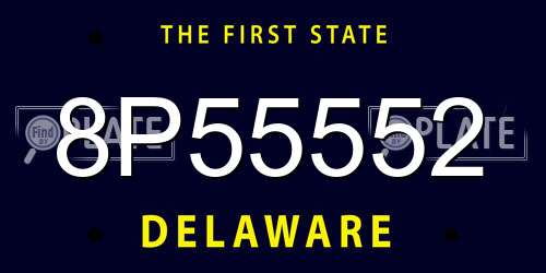 8P55552 Delaware License Plate