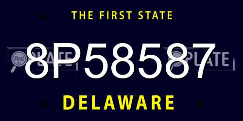 8P58587 Delaware License Plate