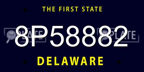 8P58882 Delaware License Plate