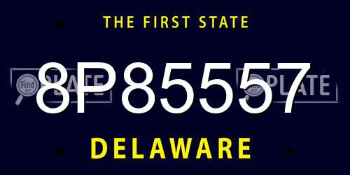 8P85557 Delaware License Plate