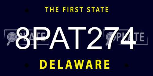 8PAT274 Delaware License Plate