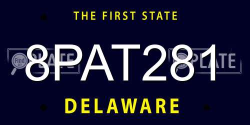 8PAT281 Delaware License Plate