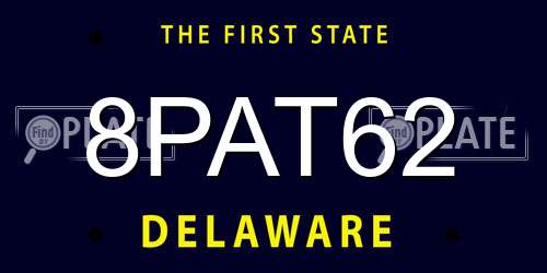 8PAT62 Delaware License Plate