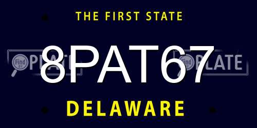 8PAT67 Delaware License Plate